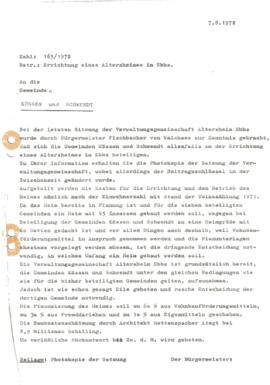 Anfrage an Kössen und Schwendt wegen möglicher Beteiligung am Gemeindeverband Altersheim Ebbs1972