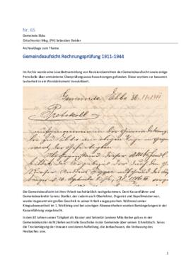 Ebbs Gemeinderevision und Überprüfungsprokolle 1911-1944