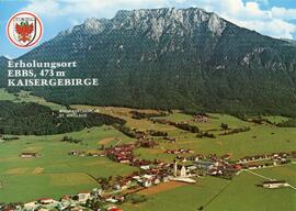 Postkarte Ebbs mit Kaisergebirge ca 1975