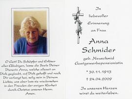 Anna Schmider geb Neuschmied 24 04 2009