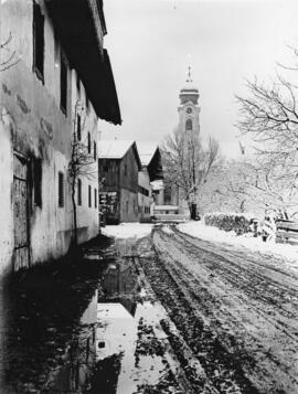 Ebbs Unteres Dorf Richtung Kirche Winter 1937