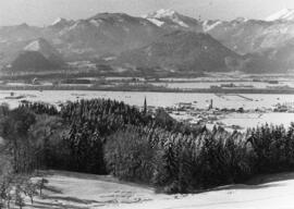 Ebbs Blick von Buchberg über St Nikolaus nach Bayern Winter 1981