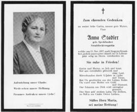 Anna Stadler 13 11 1957