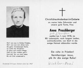 Anna Praschberger geb Glarcher Winkler 01 06 1978