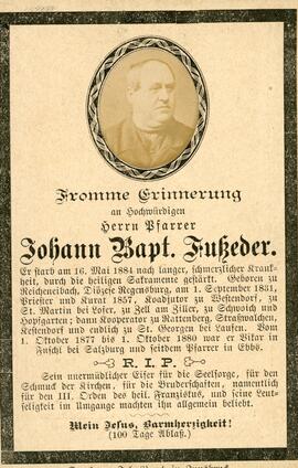 Johann Baptist Fußeder Pfarrer 01 09  1884