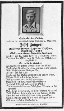 Josef Zangerl Hofer 10 05 1946