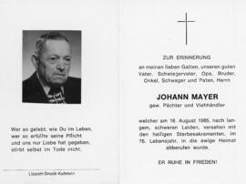 Johann Mayer 16 08 1985