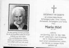 Maria Hörl geb Hartl 16 05 1993