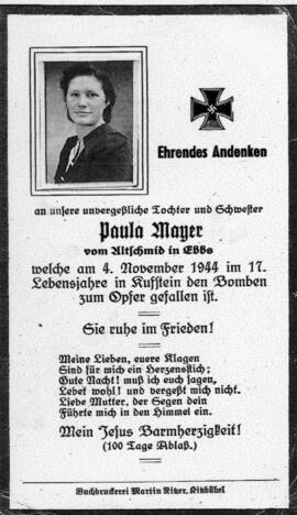 Paula Mayer Altschmied Bombenopfer Kufstein 04 11 1944
