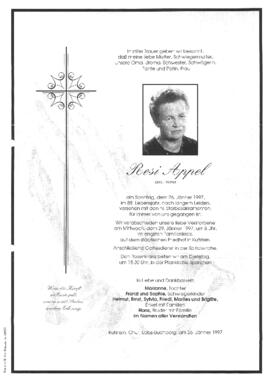 Resi Appel geb Treiner Kufstein 26 01 1997