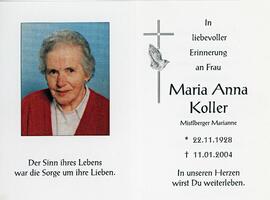 Maria Anna Koller Mistelberg Marianne 11 01 2004