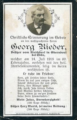 Georg Rieder Riedhäusl 14 07 1918