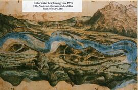 Kolorierte Zeichnung Ebbs Kiefersfelden Oberaudorf Niederndorf 1576