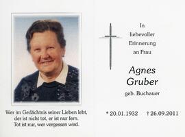 Agnes Gruber geb Buchauer 26 09 2011