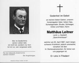 Matthäus Leitner Sparchenbauer 25 04 1987