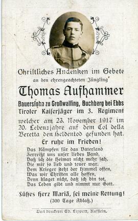 Thomas Aufhammer Großwolfing 23 11 1917