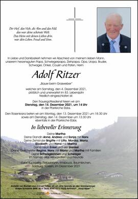 Adolf Ritzer Grasweber 04 12 2021