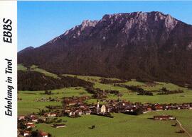 Postkarte Ebbs Luftaufname Richtung Kaisergebirge ca 1970