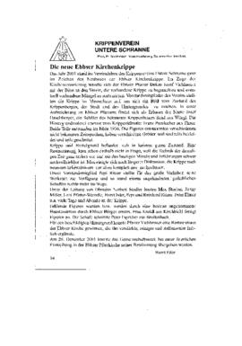 Die neue Ebbser Kirchenkrippe Bericht Horst Eder 2001