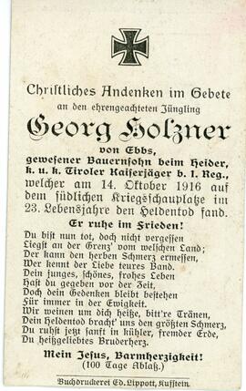 Georg Holzner Heiderer 14 10 1916