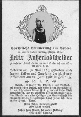 Felix Außerladscheider Zell am See 27 06 1907