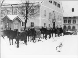 Schneeräumung Pferdegespanne in Ebbs in den 1920 iger Jahren