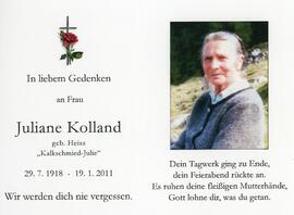 Juliane Kolland geb Heiss Kaltschmied 19 01 2011