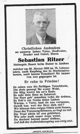 Sebastian Ritzer Huber 29 01 1958