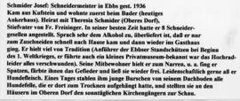 Schmider Josef Schneidermeister in Ebbs Lebenslauf um 1900