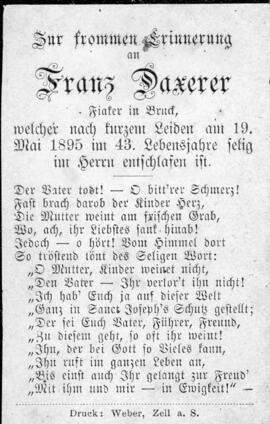 Franz Daxerer Bruck 19 05 1895