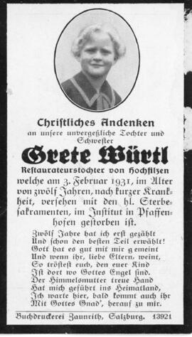 Grete Würtl Hochfilzen 03 02 1931
