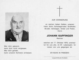 Johann Kapfinger 17 10 1978