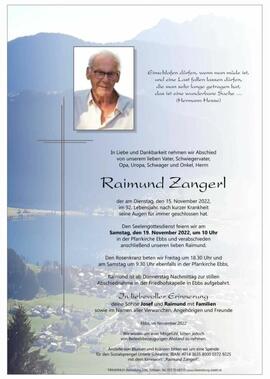 Raimund Zangerl 15 11 2022