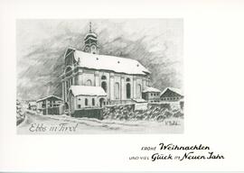 Postkarte Ebbs Kunstkarte Pfarrkirche Winter