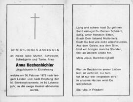 Anna Hechenbichler Bäurin zu Jaggler 26 02 1973