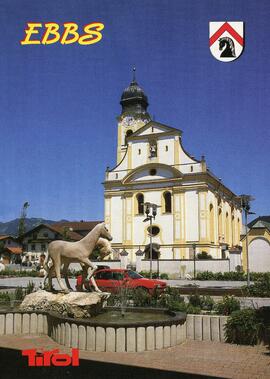 Postkarte Ebbs Kirchplatz 1 und Kirche 2003