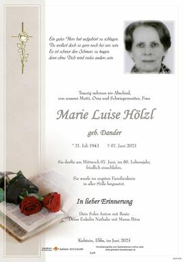 Marie Luise Hölzl geb Dander 07 06 2023