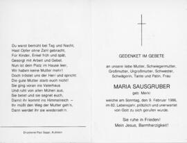 Maria Sausgruber geb Merkl 09 02 1986
