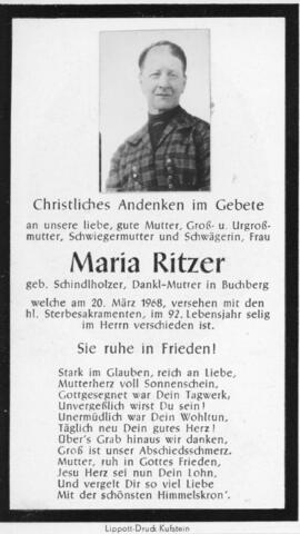 Maria Ritzer geb Schindlholzer Dankl 20 03 1968