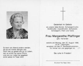 Margarethe Pfaffinger geb Harlander 25 08 1986