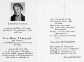 Maria Schwaighofer Kleinwolfing 198