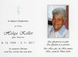 Helga Koller geb Klenner 02 11 2011