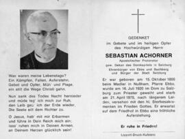 Pfarrer Prälat Sebastian Achorner 21 04 1978