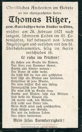 Thomas Ritzer Staller 25 02 1921