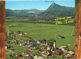 Postkarte Ebbs Flugaufnahme Dorf Richtung Pendling