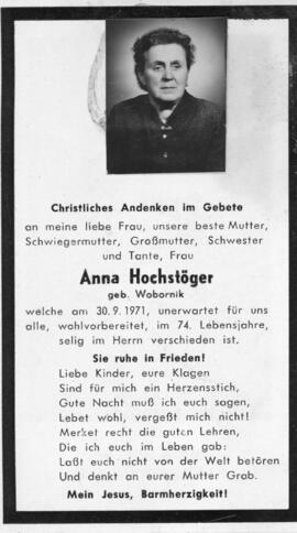 Anna Hochstöger geb Wobornik 30 09 1971
