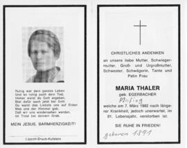 Maria Thaler geb Egerbacher Plafing 07 03 1982