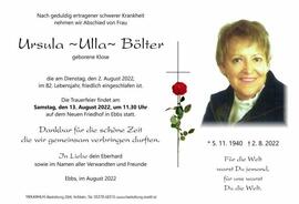 Ursula Bölter geb Klose 02 08 2022