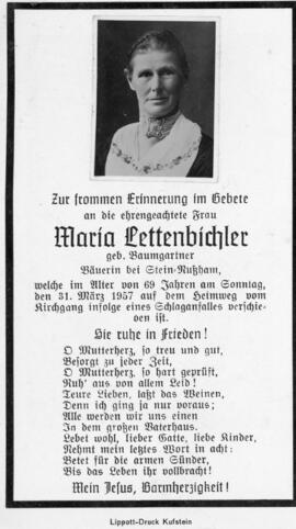Maria Lettenbichler geb Baumgartner Stein 31 03 1957