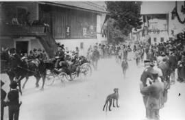 Feuerwehr Ebbs 25 Jahrfeier Festzug Unteres Dorf vor Oberwirtshütte 1901